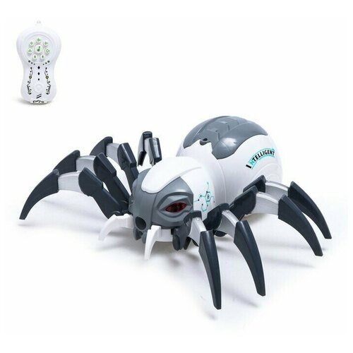 фото Радиоуправляемая игрушка - паук техно, эффект дыма, светозвуковые эффекты, белый, 1 шт. woow toys