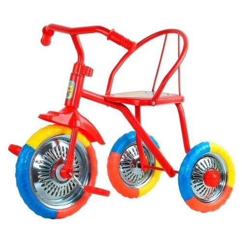 фото Велосипед озорной ветерок, детский, трехколесный, 10/8, стальная рама, шины эва, сиденье со спинкой, цвет красный