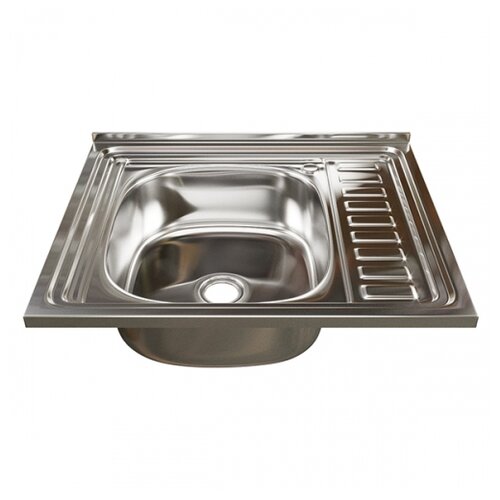 Накладная кухонная мойка 60 см, Mixline 50х60 (0,4) 1 1/2 левая, нержавеющая сталь/глянец