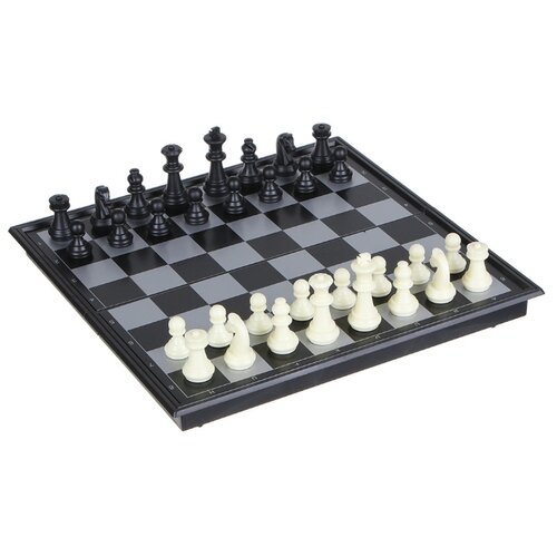 фото Набор игр 3 в 1 (магнитные шашки, шахматы и нарды) 32х32см, пластик, металл простые решения