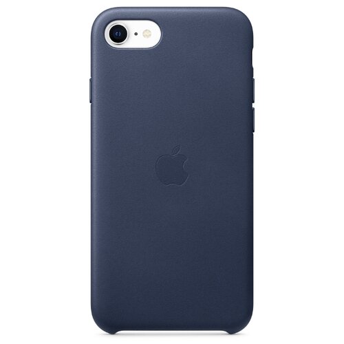 фото Чехол-накладка apple кожаный для iphone se (2020) темно-синий