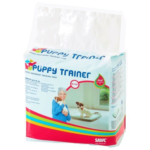 фото Пеленки для щенков впитывающие savic puppy trainer pad m 45х30 см 15 шт.