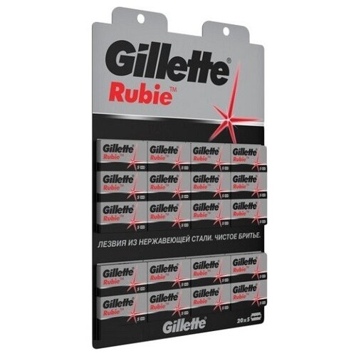 фото Лезвия для т-образного станка gillette rubie, 100 шт.