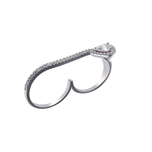фото Element47 кольцо из серебра 925 пробы с кубическим цирконием mj-3042r_001_wg, размер 17