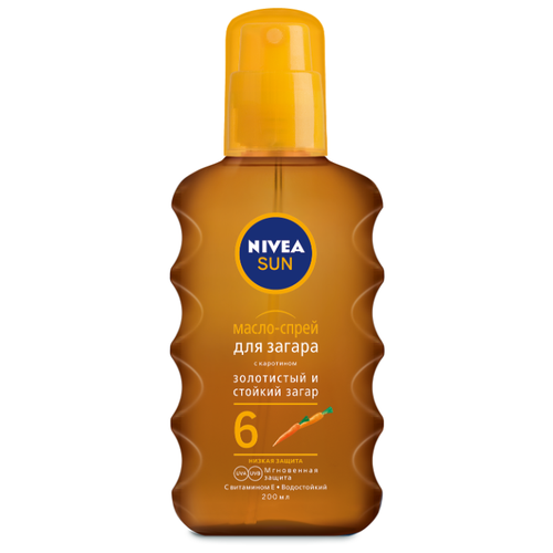 фото Nivea sun масло-спрей для загара spf 6 с каротином 200 мл