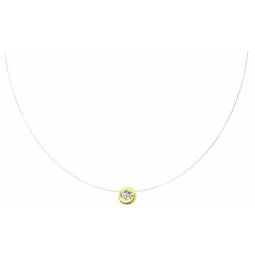 фото Колье diamant online, золото, 585 проба, фианит, длина 42 см., бесцветный