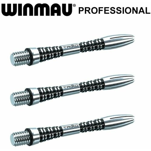 фото Короткие хвостовики для дротиков winmau triad aluminium black (short - 35мм). аксессуары для дартс. 3 хвостовика.