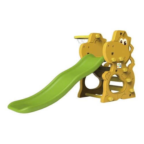 фото Спортивно-игровой комплекс toy monarch динозаврик с волнистой горкой, желтый/зеленый
