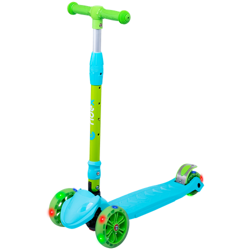 фото Детский 3-колесный городской самокат ridex bunny, голубой/зеленый