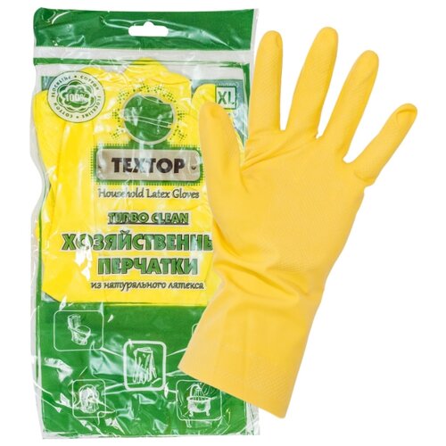 фото Перчатки хозяйственные xl turbo clean латекс textop
