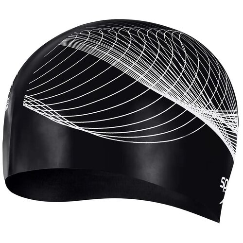фото Speedo шапочка для плавания speedo long hair printed, cиликон черный/белый