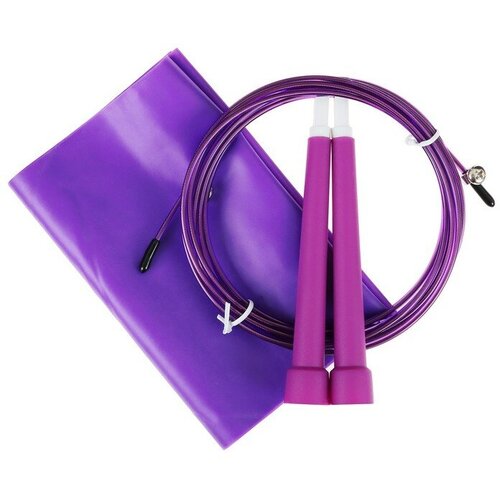 фото Набор для фитнеса onlitop: эспандер ленточный, скакалка скоростная, цвет фиолетовый
