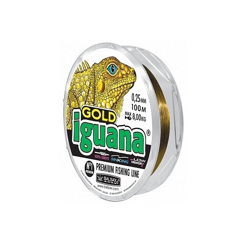 фото Леска монофильная, летняя balsax "iguana gold", 0,22 мм (7 кг), 100 м