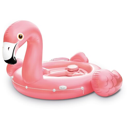 фото Лодка intex фламинго гигант 373x422 см розовый