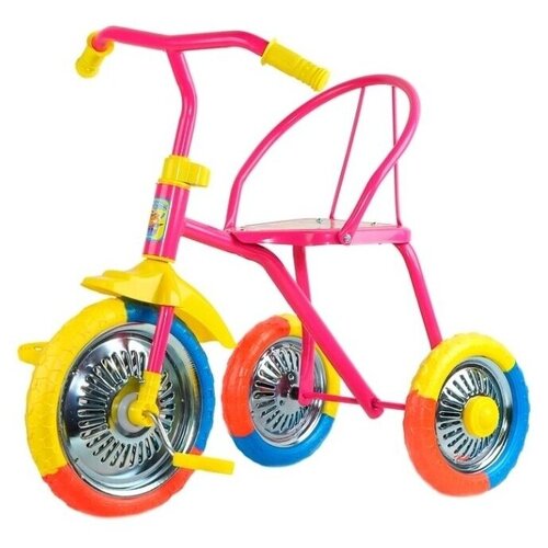 фото Велосипед озорной ветерок, детский, трехколесный, 10/8, стальная рама, шины эва, сиденье со спинкой, цвет розовый