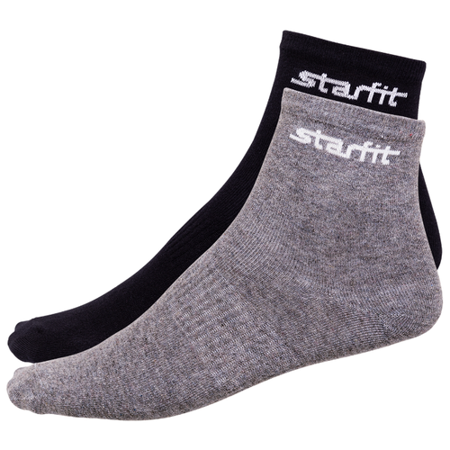 фото Носки средние starfit sw-206, серый меланж/черный, 2 пары (43-46)