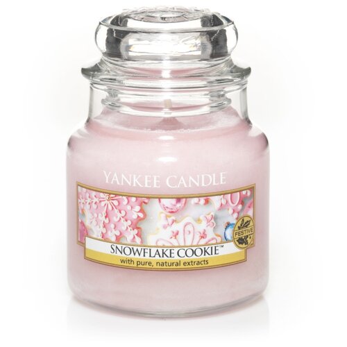 фото Yankee candle / свеча маленькая в стеклянной банке печенье с глазурью snowflake cookie 104 гр / 25-45 часов