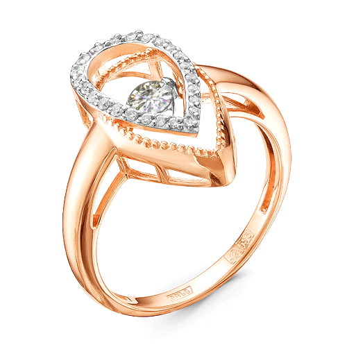 фото Кольцо diamant online, золото, 585 проба, бриллиант, размер 18.5