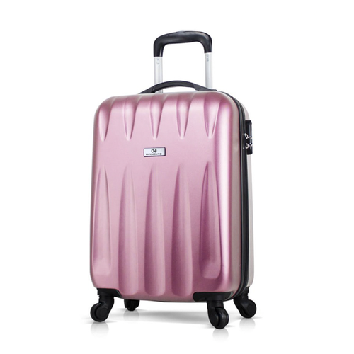 фото Чемодан пластиковый с колесами delvento best розовый, маленький размер
