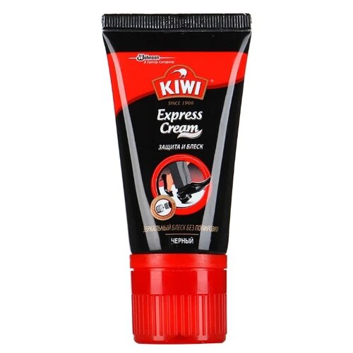 фото Kiwi express крем для обуви защита и блеск черный