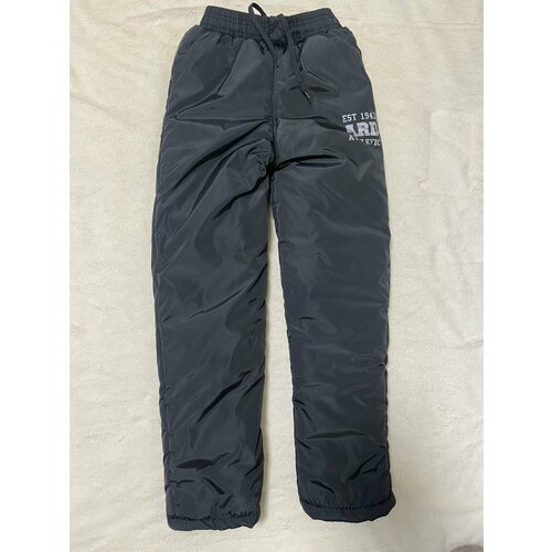 фото Школьные брюки карго зимние, пояс на резинке, размер 40 (140), черный нет бренда