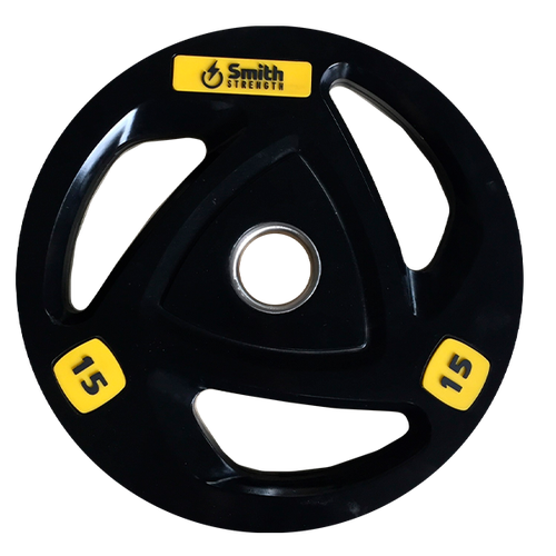 фото Smith диск для штанги smith wp085-15 c 3-м хватом, обрезиненный, 15кг