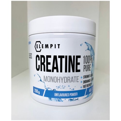 фото Креатин моногидрат elempit creatine monohydrate 200 гр., без вкуса