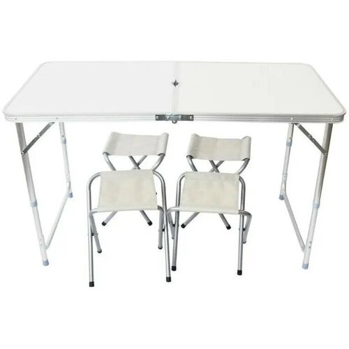 фото Стол складной белый +4 стула / размер стола 120*60*70, регулировка высоты без бренда