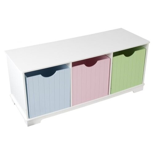 фото Скамья с ящичками для хранения "storage bench pastel" kidkraft