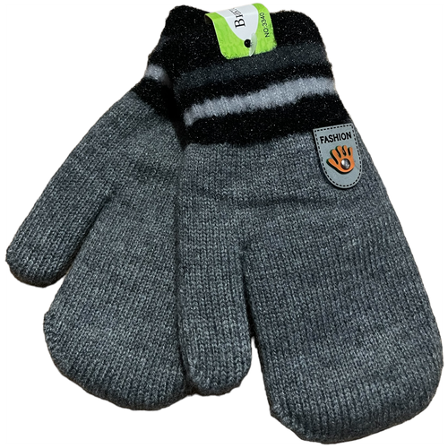 фото Варежки виктория gloves, размер 5,5, серый