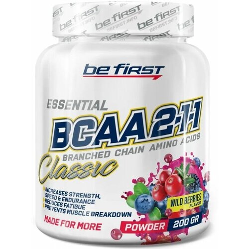 фото Be first bcaa 2:1:1 classic powder 200 гр (лесные ягоды)