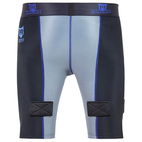 фото Защита паха mad guy, бандаж-шорты basic compression jr, 160, синий/серый