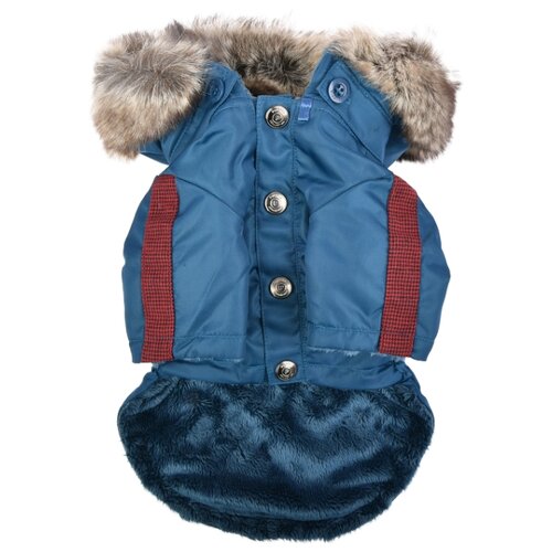фото Куртка для собак puppia с капюшоном "brock", синяя, m (южная корея)