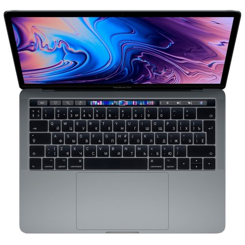 фото Ноутбук Apple MacBook Pro 13 with Retina display and Touch Bar Mid 2018 (Intel Core i5 2300 MHz/13.3"/2560x1600/8GB/256GB SSD/DVD нет/Intel Iris Plus Graphics 655/Wi-Fi/Bluetooth/macOS) MR9Q2RU/A серый космос