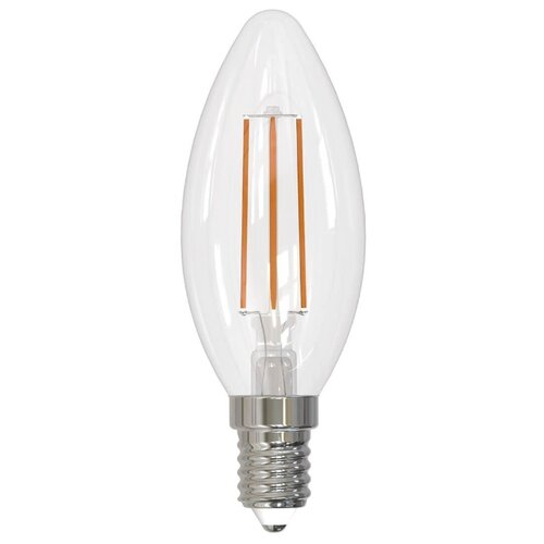 Светодиодная лампа UNIEL LED-C35-9W/4000K/E14/CL/DIM GLA01TR диммируемая. Форма "свеча", прозрачная. Серия Air. Белый свет (4000K). Карто