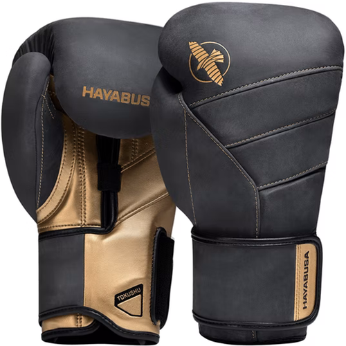 фото Боксерские перчатки hayabusa lx kanpeki obsidian/gold (12 унций)