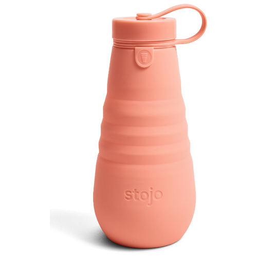 фото Многоразовая складная бутылка stojo с собой из пищевого силикона / бутылка для воды 590 мл, цвет apricot
