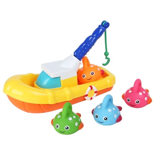 фото Игрушка для ванной ути-пути рыбацкая лодка 72439 разноцветный