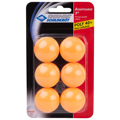 фото Мяч для настольного тенниса donic 3* avantgarde, оранжевый, 6 шт.