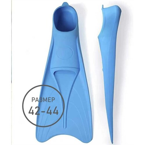 фото Длинные ласты для плавания swimroom silicone long fins, размер 42-44, цвет голубой