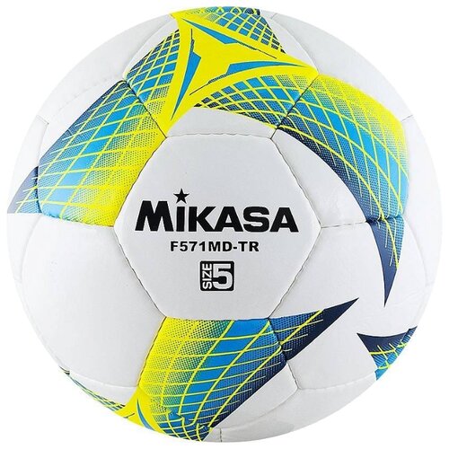 фото Футбольный мяч mikasa f571md-tr белый/синий/желтый 5