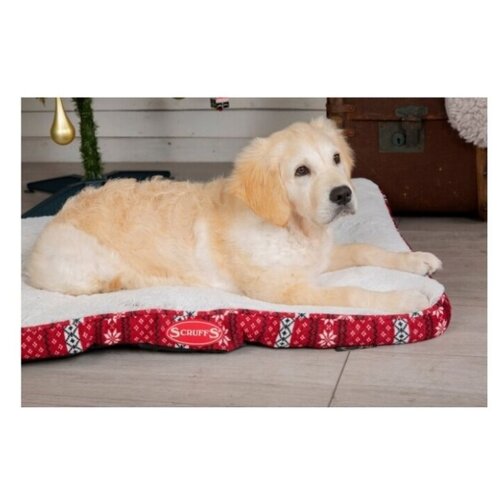 фото Матрас для животных scruffs "santa paws", бело-красный, 82x58 (великобритания)
