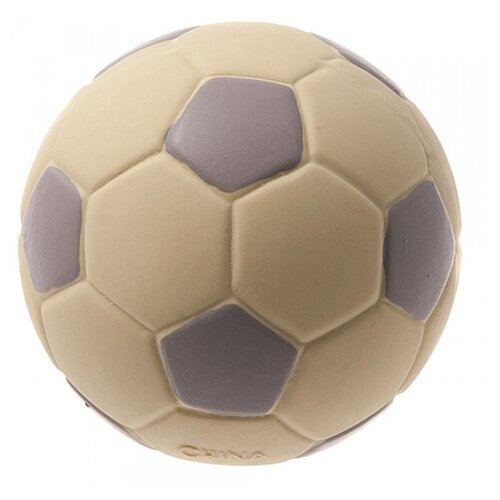 фото Мячик для собак zooone l-434 футбольный 7,5 см бежевый