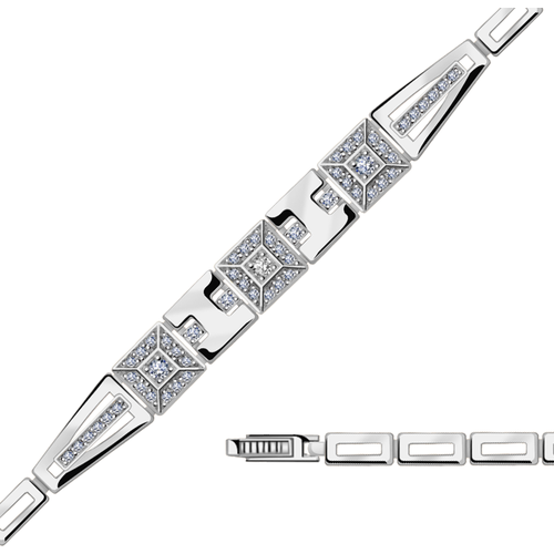 фото Браслет из белого золота александра бр117сб с фианитом, размер 17 diamant-online