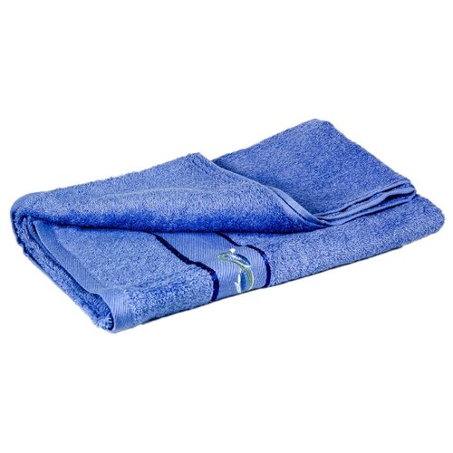 фото Синее махровое банное полотенце utex 130 х 70 см, с узором