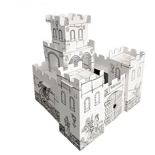 фото Балуем и балуемся раскраска картонный домик рыцарский замок (103)