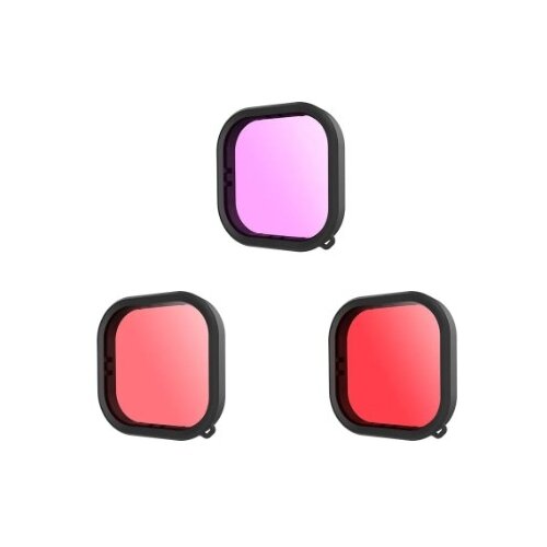 фото Набор светофильтров telesin на аквабокс telesin для gopro hero9 black красный/пурпурный/розовый