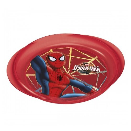 фото Stor тарелка с ручками человек-паук красная паутина 23,1х20,3 см красный
