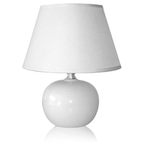 фото Настольная лампа с выключателем at 09360 цоколь е14 (белая, керамика, глянец) estares