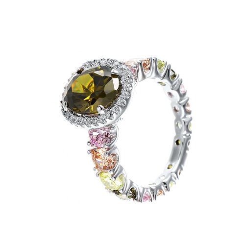 фото Element47 кольцо из серебра 925 пробы с кубическим цирконием и ювелирным стеклом se2624-r_ko_001_wg, размер 17